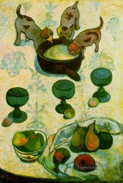 Naturaleza muerta con tres cachorros2 Postimpresionismo Primitivismo Paul Gauguin Pinturas al óleo